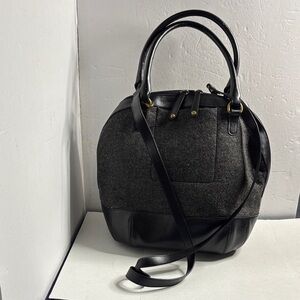 Hobo International | Wool Patent Leather Handbag Gray Black Purse W/Dust BagNWOT